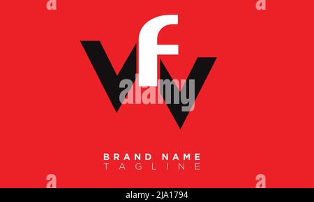 WF Alphabet letters Initials Monogram logo Stock Vector