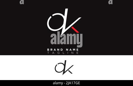 QK Alphabet letters Initials Monogram logo Stock Vector