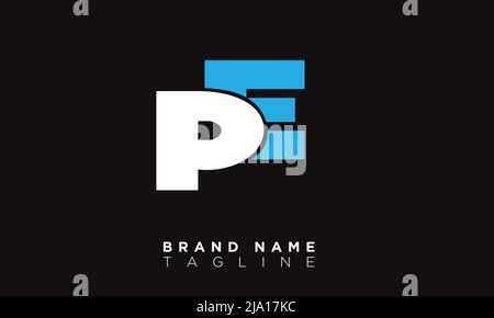 PE Alphabet letters Initials Monogram logo Stock Vector