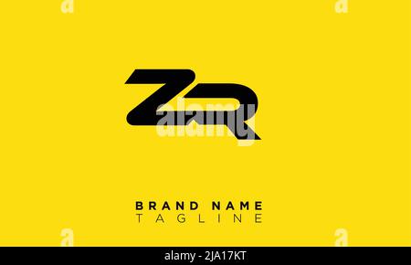ZR Alphabet letters Initials Monogram logo Stock Vector
