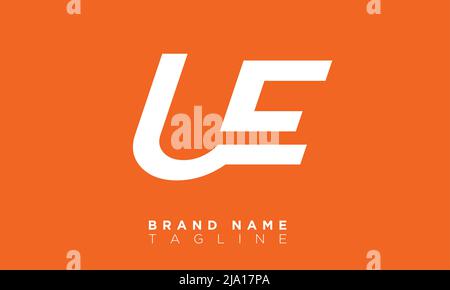 UE Alphabet letters Initials Monogram logo Stock Vector