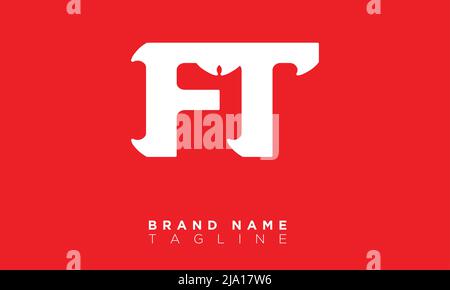 FT Alphabet letters Initials Monogram logo Stock Vector