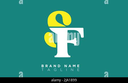 SF Alphabet letters Initials Monogram logo Stock Vector