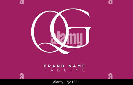 QG Alphabet letters Initials Monogram logo Stock Vector
