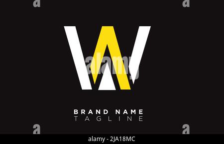 WA Alphabet letters Initials Monogram logo Stock Vector