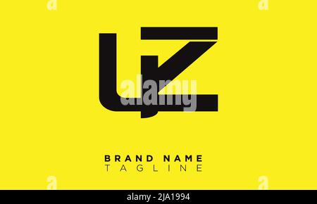 UZ Alphabet letters Initials Monogram logo Stock Vector