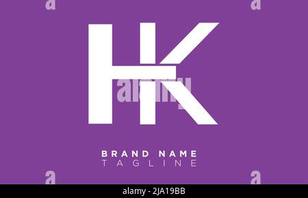 HK Alphabet letters Initials Monogram logo Stock Vector