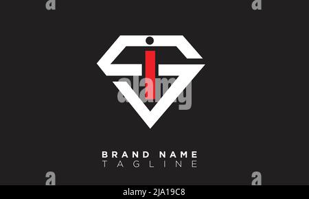 SI Alphabet letters Initials Monogram logo Stock Vector