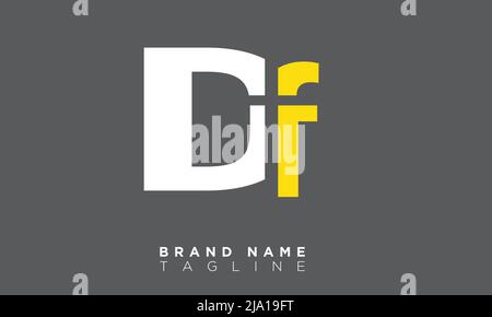 DF Alphabet letters Initials Monogram logo Stock Vector