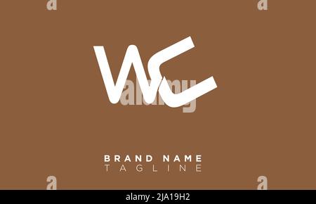 WC Alphabet letters Initials Monogram logo Stock Vector
