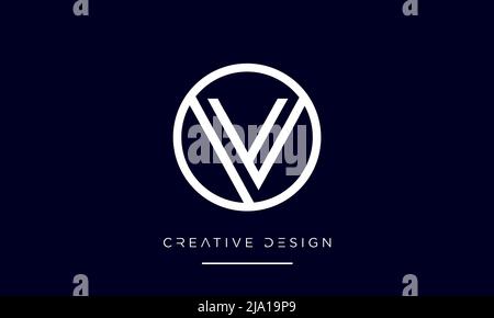 Alphabet Letters OV or VO Abstract Logo Emblem Monogram Stock Vector