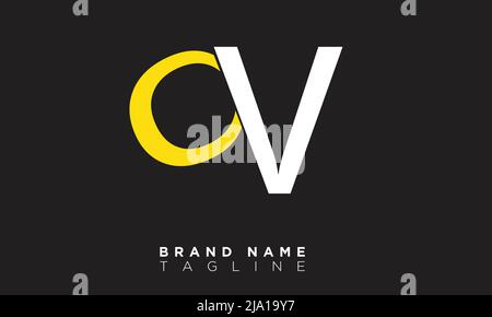 QV Alphabet letters Initials Monogram logo Stock Vector