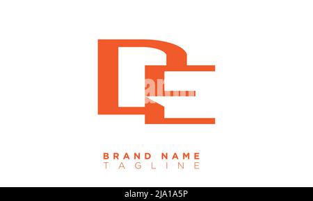 DE Alphabet letters Initials Monogram logo Stock Vector