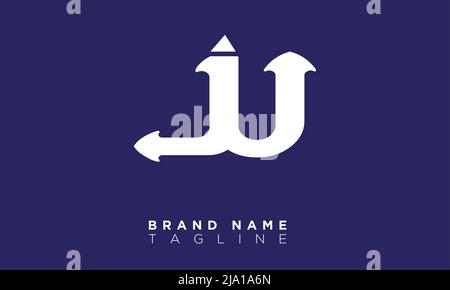 LU Alphabet letters Initials Monogram logo Stock Vector