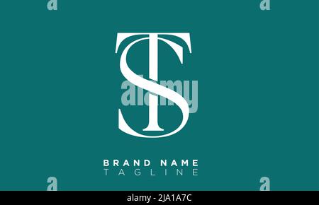 ST Alphabet letters Initials Monogram logo Stock Vector