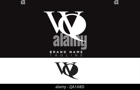WQ Alphabet letters Initials Monogram logo Stock Vector
