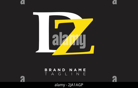 DZ Alphabet letters Initials Monogram logo Stock Vector