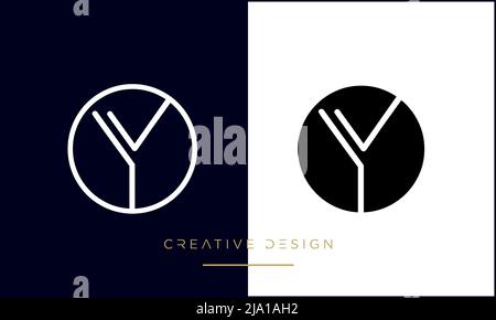 Alphabet Letters OY or YO Abstract logo Emblem Monogram Stock Vector