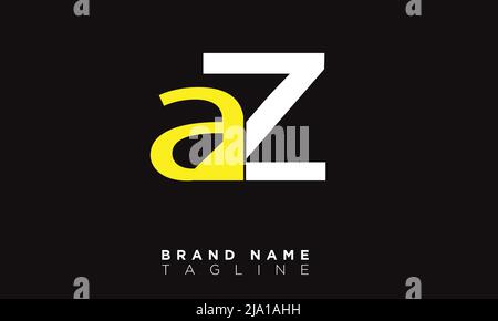 AZ Alphabet letters Initials Monogram logo Stock Vector