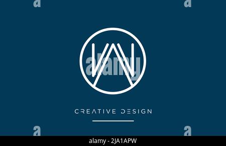 Alphabet Letters OW or WO Abstract Logo Monogram Stock Vector