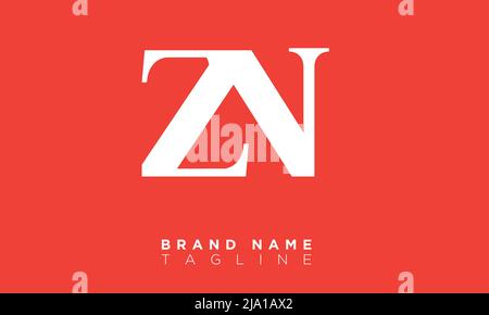 ZV Alphabet letters Initials Nonogram logo Stock Vector