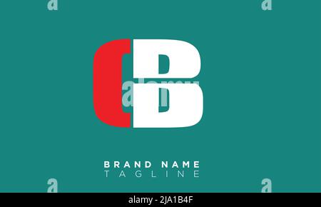 CB Alphabet letters Initials Nonogram logo Stock Vector