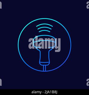 ultrasound icon, ultrasonography linear vector Stock Vector