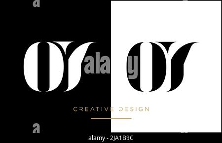 Alphabet Letters OY or YO Abstract logo Emblem Monogram Stock Vector