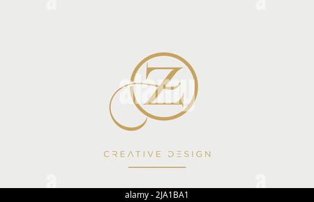 Alphabet Letters OZ or Zo Abstract Logo Monogram Stock Vector
