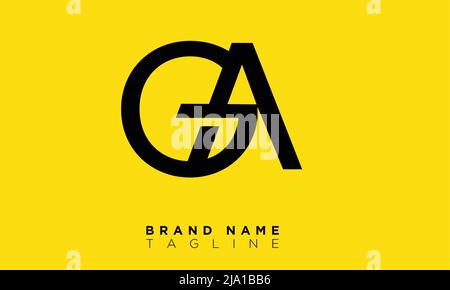 GA Alphabet letters Initials Monogram logo Stock Vector