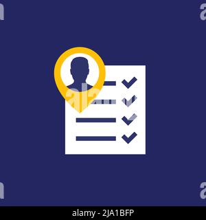 qualification icon with man and checklist Stock Vector