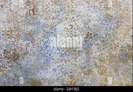 Damask grunge messy wall surface with eastern ethnic texture pattern Stock Photo