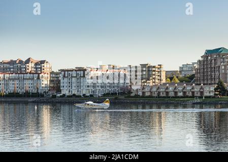 Sea Plane taking off from Victoria Vancouver Island British Columbia Stock Photo