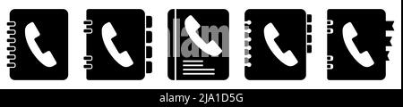 Phone book icons. Vector illustration isolated on white background Stock Vector