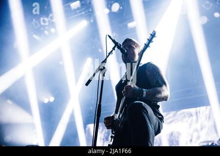 Tilburg, Netherlands. 22nd, April 2022. James Kent (pictured) and Johannes Persson perform a live concert during the Dutch music festival Roadburn Festival 2022 in Tilburg. (Photo credit: Gonzales Photo - Peter Troest). Stock Photo