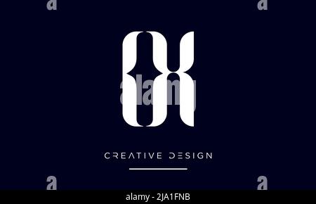Alphabet Letters OX or XO logo Monogram Stock Vector