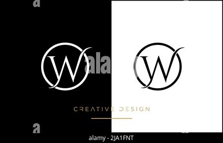Alphabet Letters OW or WO Abstract Logo Monogram Stock Vector