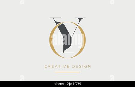 Alphabet Letters OY or YO Abstract logo Emblem Monogram Stock Vector