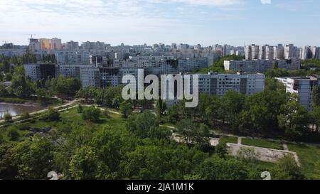 The situation in city Kharkiv,  Ukraine, after Russian missile shelling,  during the Russian invasion, as Russia invaded Ukraine on February 24, pictu Stock Photo