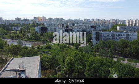 The situation in city Kharkiv,  Ukraine, after Russian missile shelling,  during the Russian invasion, as Russia invaded Ukraine on February 24, pictu Stock Photo