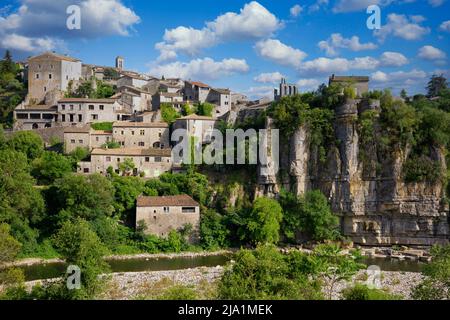 One of the most beautiful french village, Balazuc, France. Stock Photo