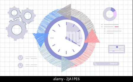 Agile development decisions methodology business concept Agile life rule cycle for software development diagram Effective teamwork for project sprint Stock Vector