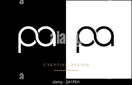 PA, AP, P or A Alphabet Letters Abstract logo Monogram Stock Vector