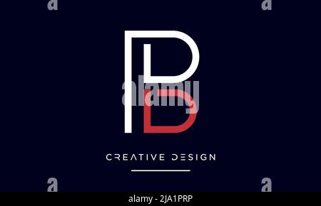 PB, BP, P or B Alphabet Letters Abstract Logo Stock Vector