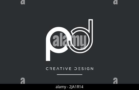 PD, DP P or D Alphabet Letters Abstract logo Emblem Stock Vector