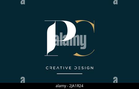 PC, CP, P or C Alphabet Initial Letters Logo Monogram Vector Stock Vector