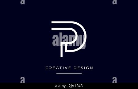 PD, DP P or D Alphabet Letters Abstract logo Emblem Stock Vector
