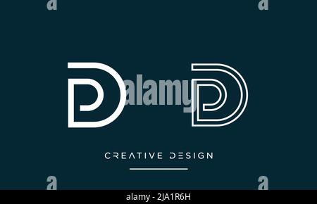 PD, DP P or D Alphabet Letters Abstract logo Emblem Stock Vector