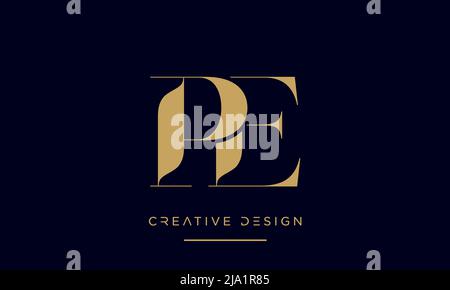 PE, EP, P or E Alphabet Letters Initial Logo Monogram Stock Vector