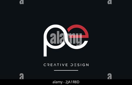 PE, EP, P or E Alphabet Letters Initial Logo Monogram Stock Vector